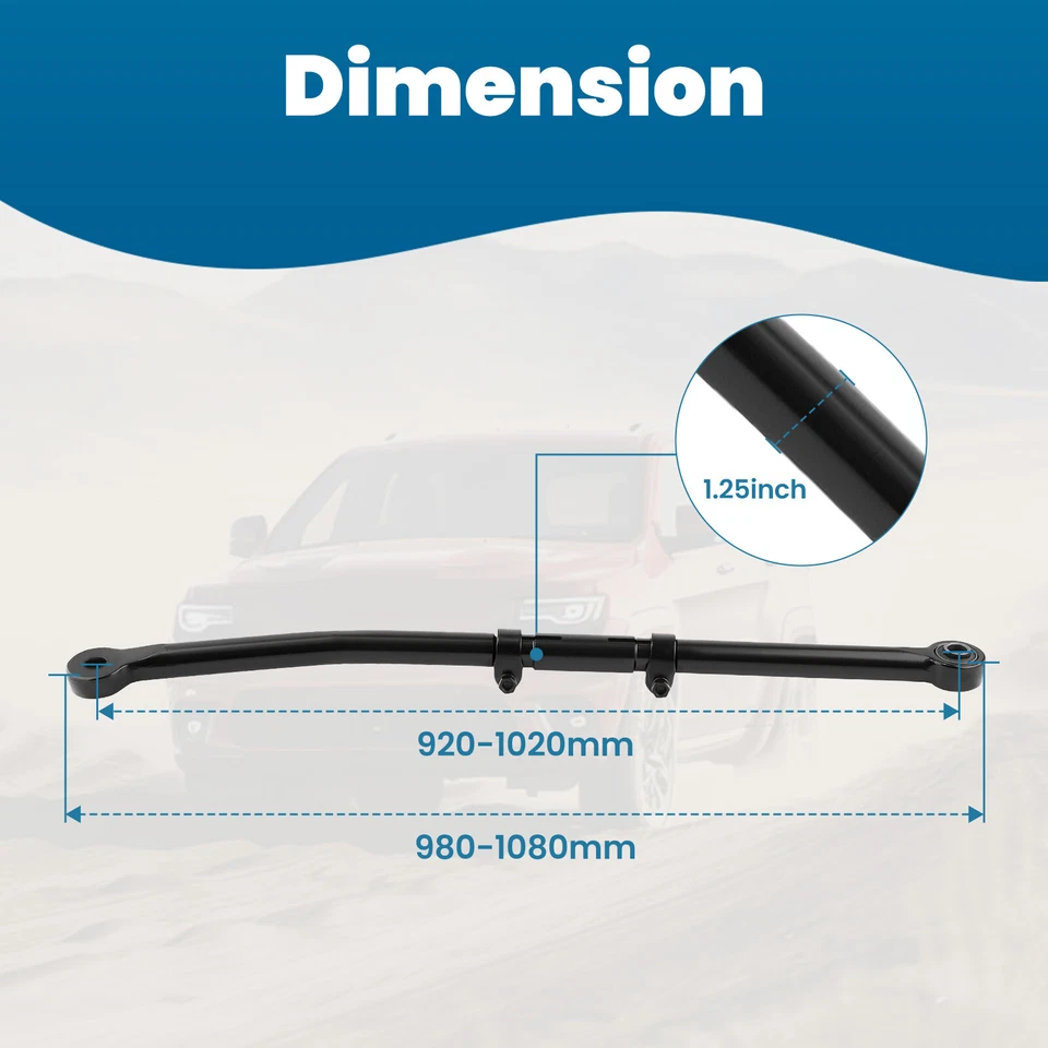 Front Adjustable Track Bar 0-8" Lift For Ford F250 F350 2005-2016 4X4 4WD - Image 4 of 4