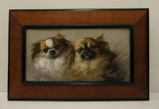 Bild alt antik italienisch Marino Lenci *1874 Neapel Pekingeser Hund Hünde Tiere