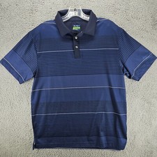 Ben Hogan Performance Short Sleeve Polo Golf Shirt Men's Size M Blue Striped
