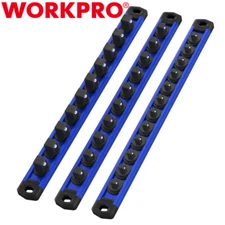 WORKPRO Magnetic Socket Organizer Set 3-PACKS 1/4" 3/8" 1/2" Drive Socket Holder