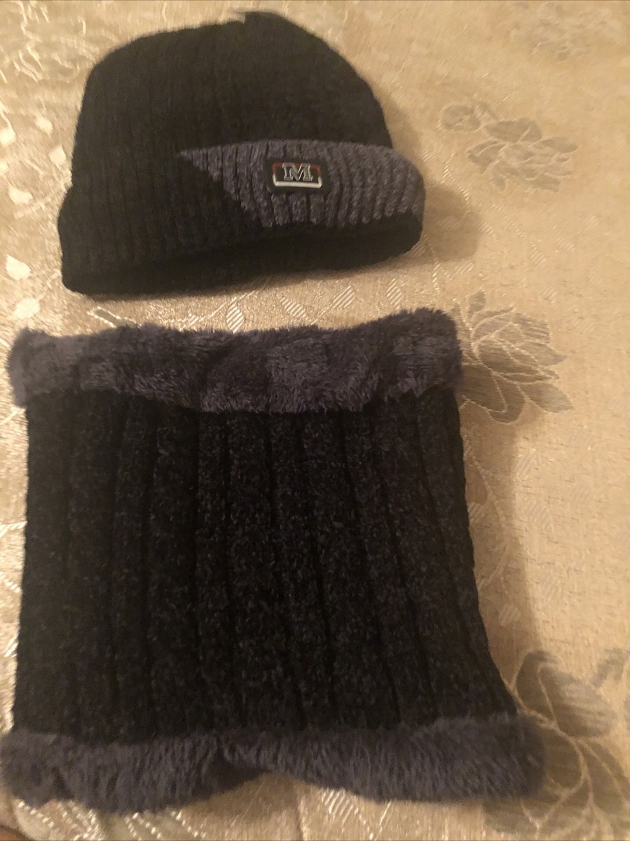 California Peter Business fur lined adult size- winter hat hand warmer  SET New