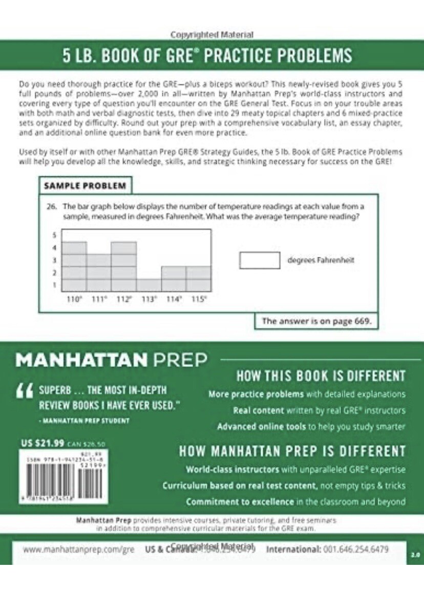 5 lb. Book of GRE Practice Problems (Manhattan Prep 5 lb
