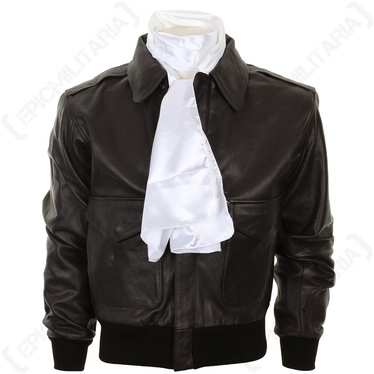 White Pilots Flight Scarf Long Silk Blend Flight Neck Airman