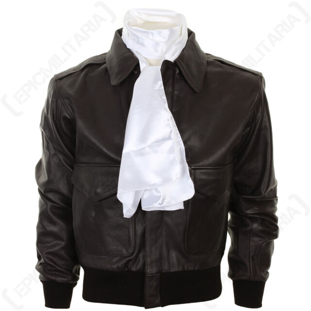 White Pilots Flight Scarf - Long Silk Blend Flight Neck Airman Plain New White Pilots Flight Scarf - Long Silk Blend Flight Neck Airman Plain New