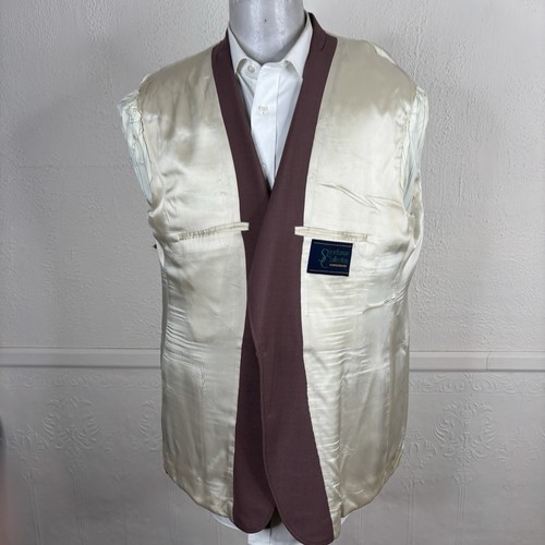 Vintage Kuppenheimer Blazer Mens 48R Pale Red Gold Buttons Salmon - Picture 7 of 10