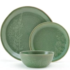 Carrie 12 Piece Dinnerware Set, Service for 4, Green