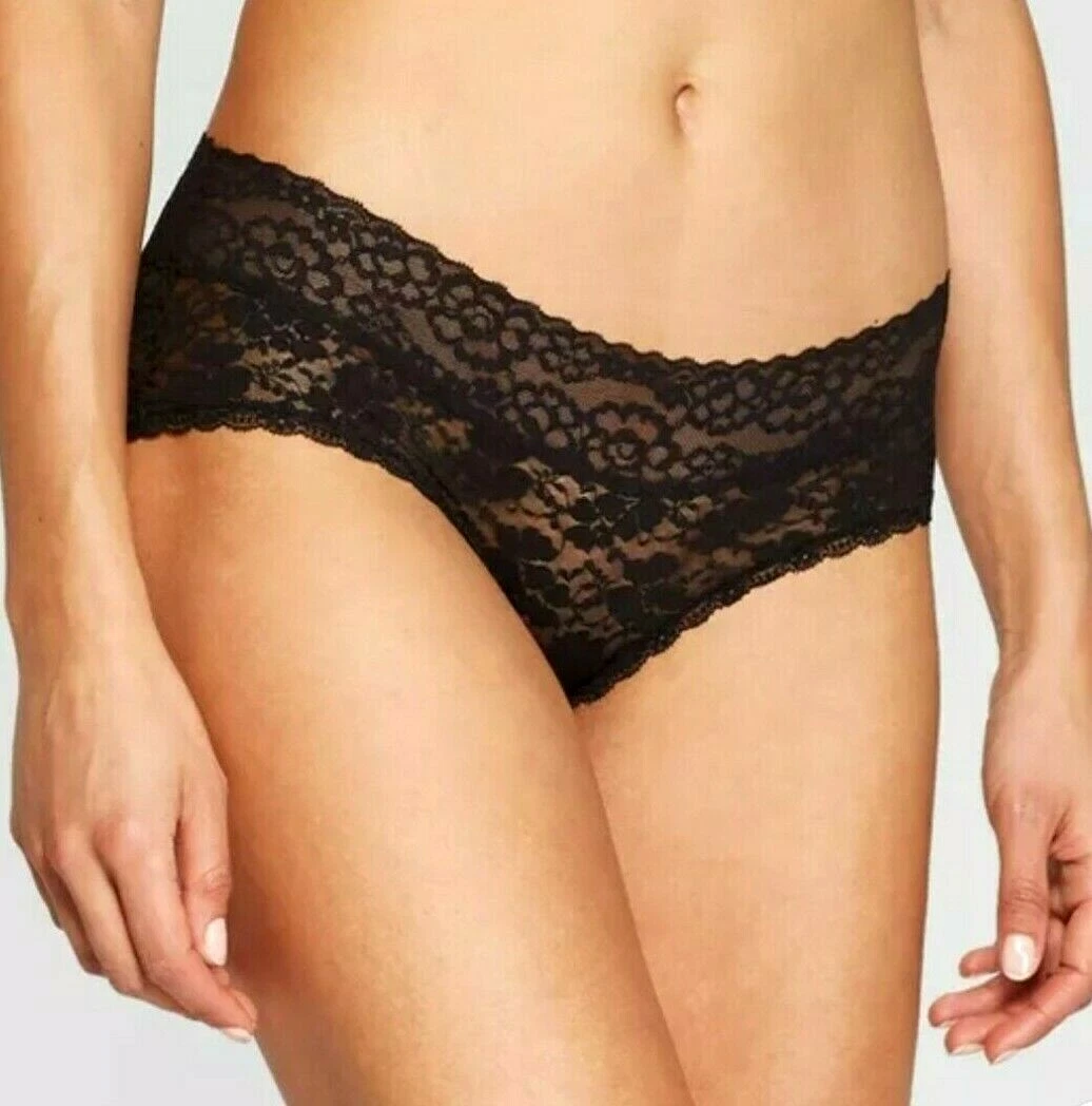 Auden Women's All Over Floral Lace Hipster Panties Size Small (4-6) Black