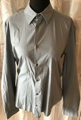 COS men's shirt long sleeve light blue L 41/42 slim fit cotton mix