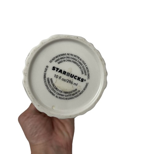 Starbucks White Knit Sweater Ceramic Coffee Tumbler 2016 No Lid - Picture 3 of 3