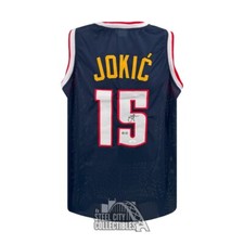 Nikola Jokic Autographed Denver Custom Navy Basketball Jersey - JSA