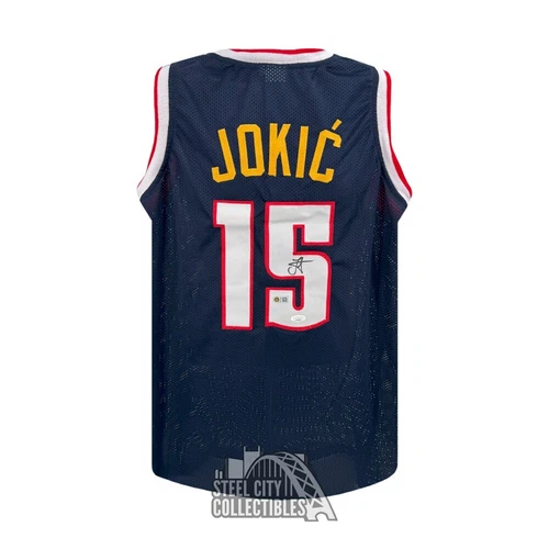 Nikola Jokic Autographed Denver Custom Navy Basketball Jersey - JSA