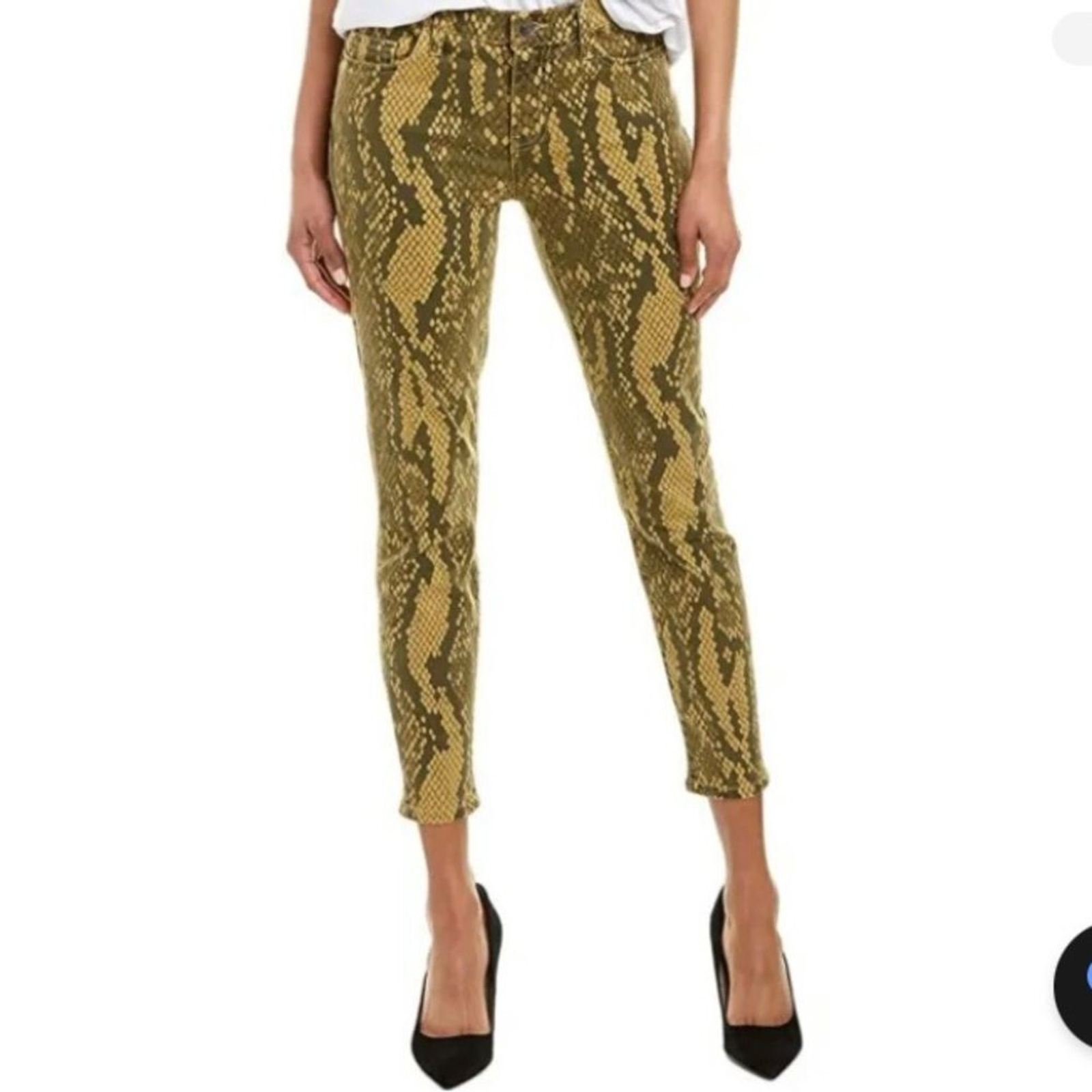 Current/Elliot yellow python skinny jeans - image 2