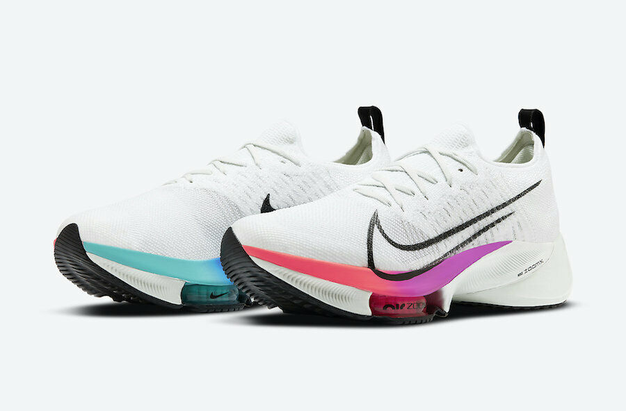 Nike Air Zoom Tempo NEXT% Flyknit Men's Shoes White/Black Nike Air Zoom Tempo NEXT% Flyknit Men's Shoes White/Black