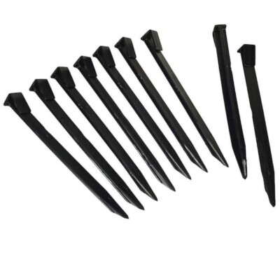 Terrace Board Stakes - Black, 20-Pack Lawn and Garden Edging, Durable Landscape