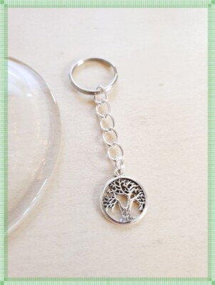 Kleiner Baum Schlüsselanhänger   Geschenkidee Schmuck Handgefertigt Silber 7cm