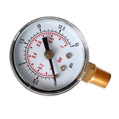 Manometer 0-15PSI 0-1Bar Zifferblatt Pneumatische Hydraulische Luftdruck Messen
