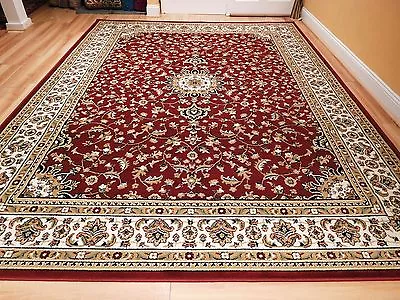 BEVERLY HILLS AREA RUG Red Traditional Oriental Medallion 8x10 Area Rug Carpet 2x3 Mat 5x7 Rugs