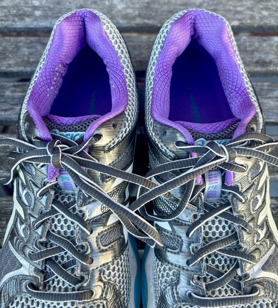 Asics Gel Nimbus T291N Gray Purple Running IGS Sneakers