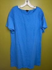 Talbots Turquoise Teal Blue Flutter Sleeve Smocking Midi Dress 339889 XL