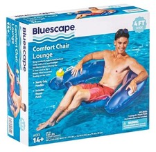 Bluescape Blue Inflatable Comfort Chair Lounge Pool Float, Age 14 up, Unisex