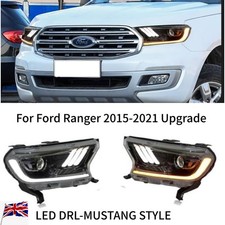 for Ford Ranger T7 T8 2015-2021 DRL Mustang Style LED Headlights High UK Spec