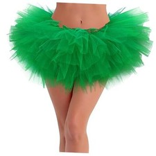 Tutus for Women 5 Layered Adult Tutu Skirts for Women Halloween One Size Green