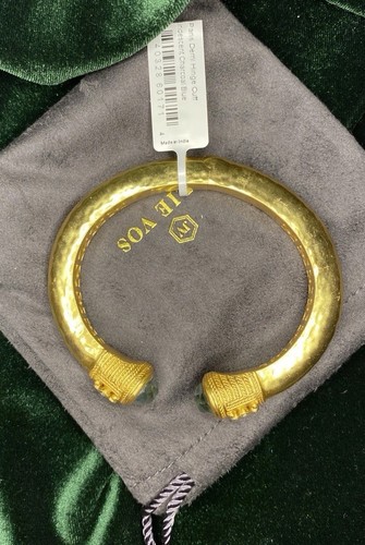 Julie Vos Paris Demi Cuff Charcoal Blue NWT 24k Gold Plated W/ CZ - Picture 2 of 5