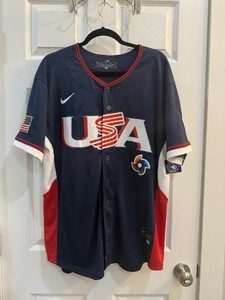 Men’s USA Baseball Nike 2026 World Baseball Classic Road Stadium Jersey Navy L