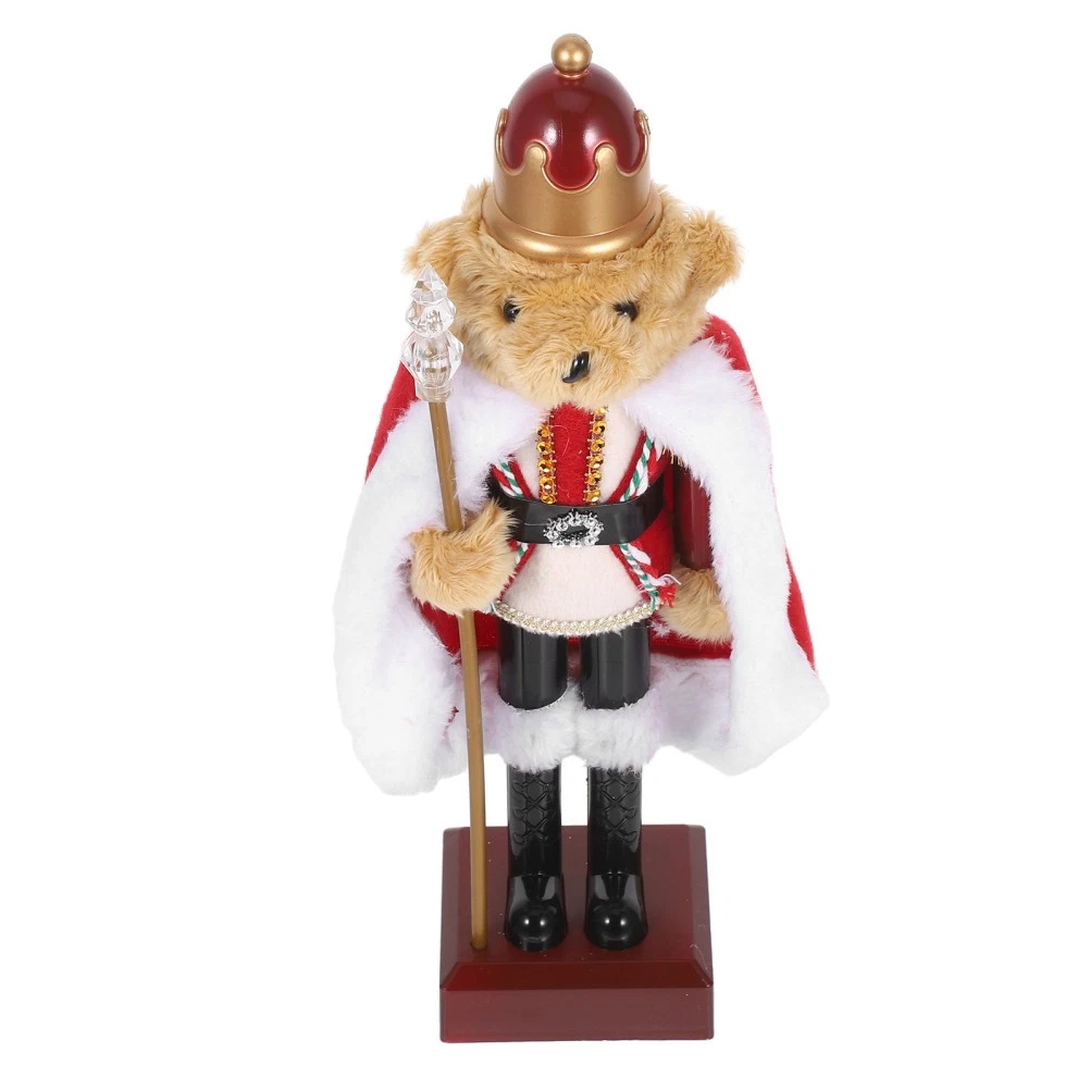 Kleiner Weihnachts-holzknacker Bär Figur Mit Umhan Produktbild-Vorschau 3