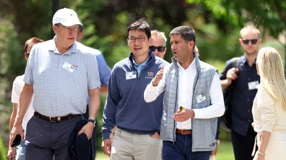 NUEVO CON ETIQUETAS 100% Auténtico Allen and Co Bezos Buffett Sun Valley Chaleco/Chaleco Azul Marino 2XL Foto 4 de 4