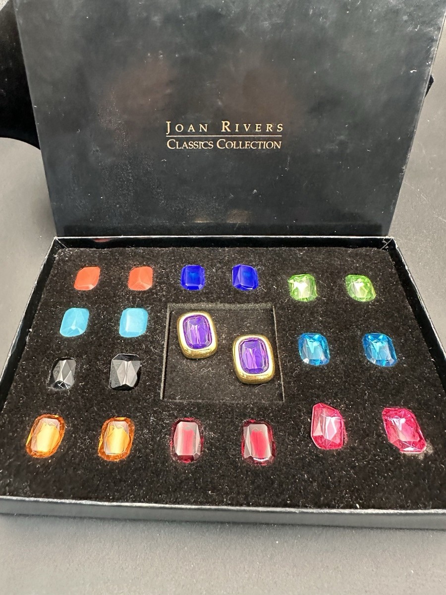 Joan Rivers Classics Silver Tone 10 Color Interchangeable Pierced Earrings Set
