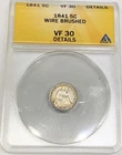 1841 seated liberty  half dime - ANACS Certified VF-30
