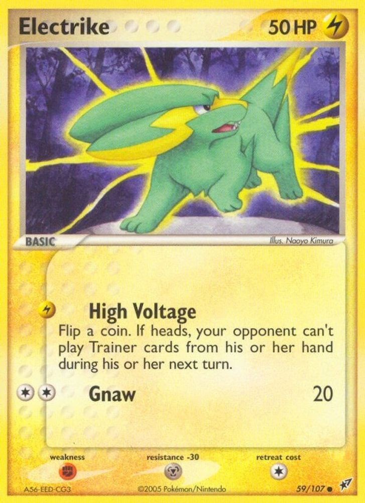 2005 Pokemon: EX Deoxys - Electrike - 059/107 (#59/107, Common, Damaged)