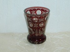 Antique Biedermeier Glass Goblet Glass Ruby Red Bohemia!