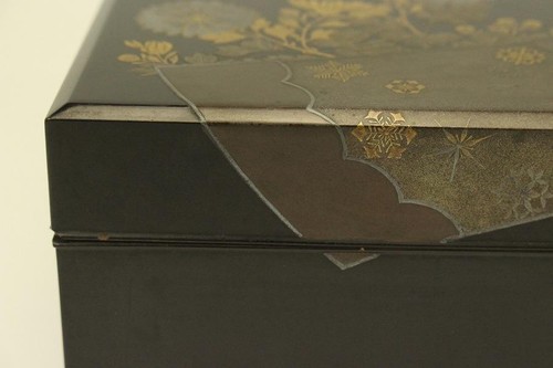Japanese Vintage Wooden Box chrysanthemum Butterfly Makie - Picture 12 of 20