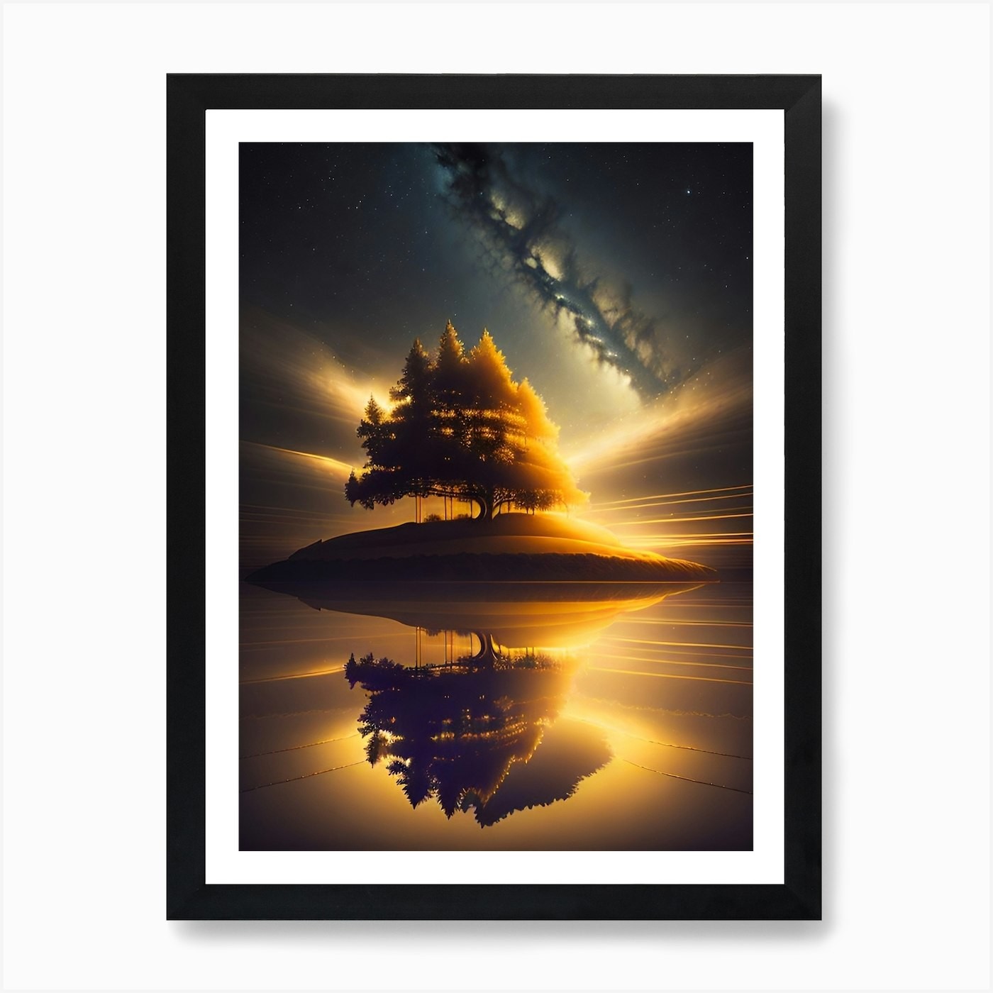 Tree In The Water 2 Art Print Framed Wall Art Poster Canvas Print Picture