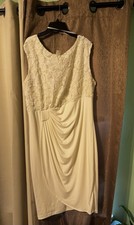 Enfocus Elegant Cocktail Sheath Bridal Women’s Ivory Dress Size 18W Knee Length