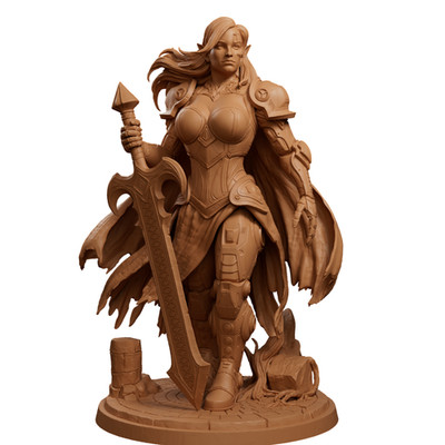 Dungeons & Dragons Playable Character - Female Elf Warforged - Irina - Paladin