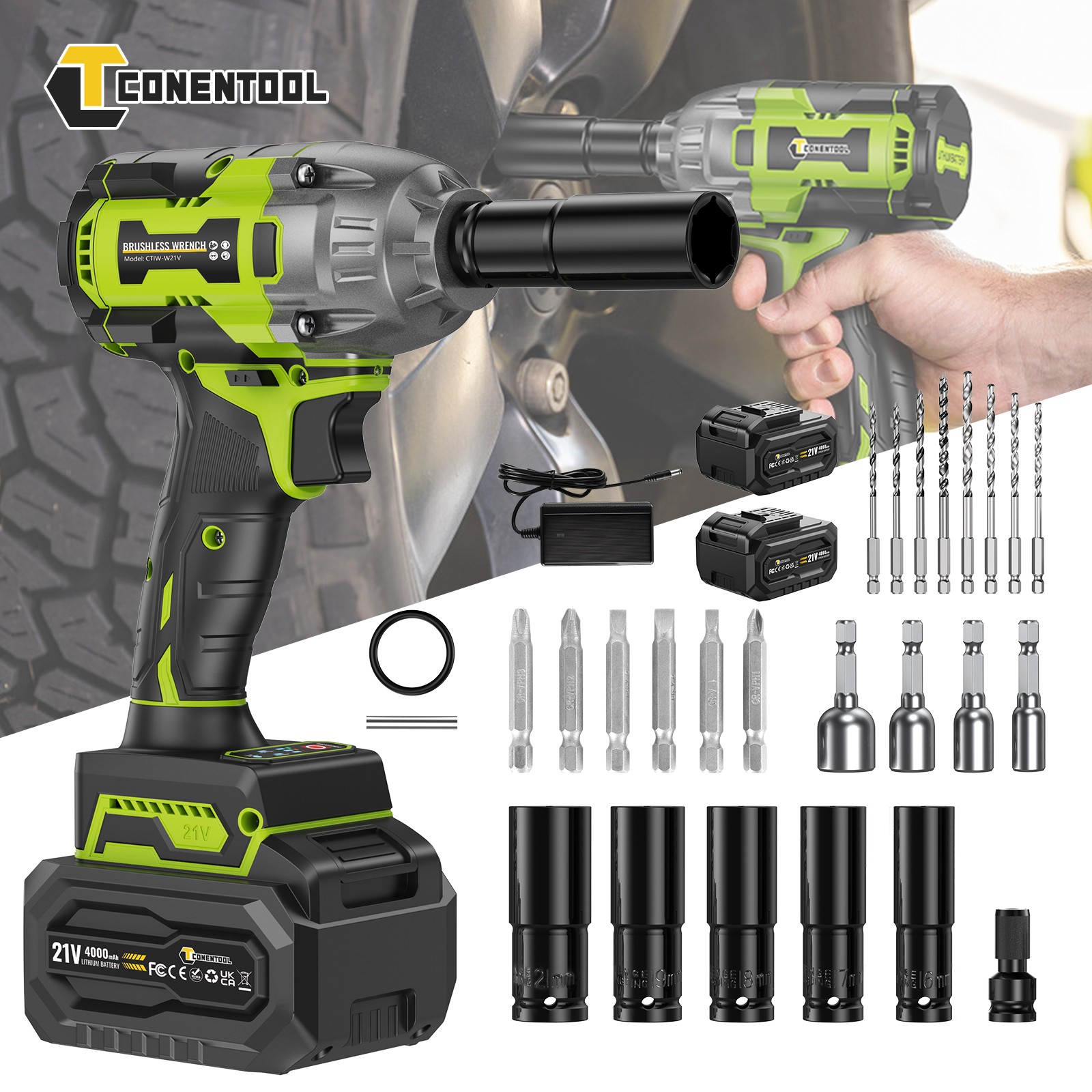 Avvitatore a percussione CONENTOOL 21V 520NM