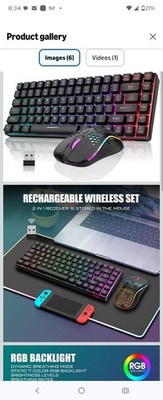 RedThunder Rechargeable Wireless RGB Gaming Keyboard & Honeycomb Mouse Bundle