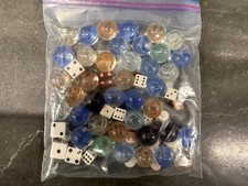 Lot of Vintage Glass Marbles Dice Mixed Colors Swirl Assorted