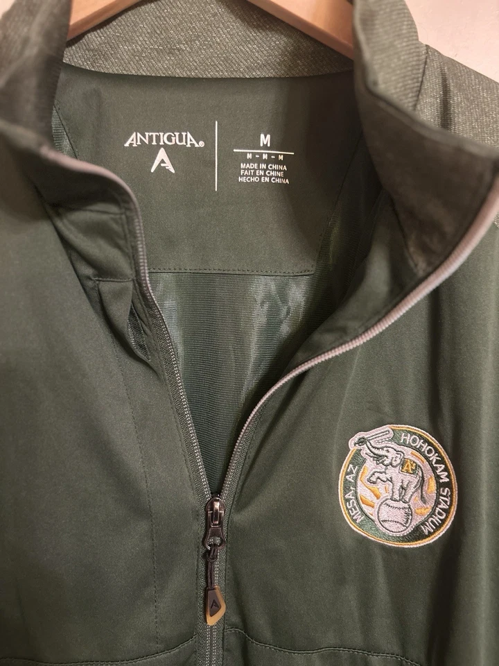 Antigua Hohokam Stadium Jacket Men’s Medium Green Oakland A’s Full-Zip - Image 3 of 4