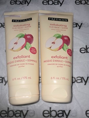 Freeman Apple Cider Vinegar Exfoliating Clat Mask + Scrub Purifying 6oz 2 Pack