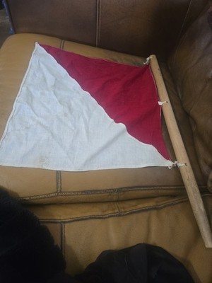 WW2 Pacific Theater Military Plane Signal Flag Air Craft Carrier Red Triangle