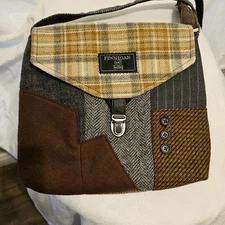 Finnigan Sew Much Style Messenger Crossbody Bag Repurposed Wool by Terry Lischka