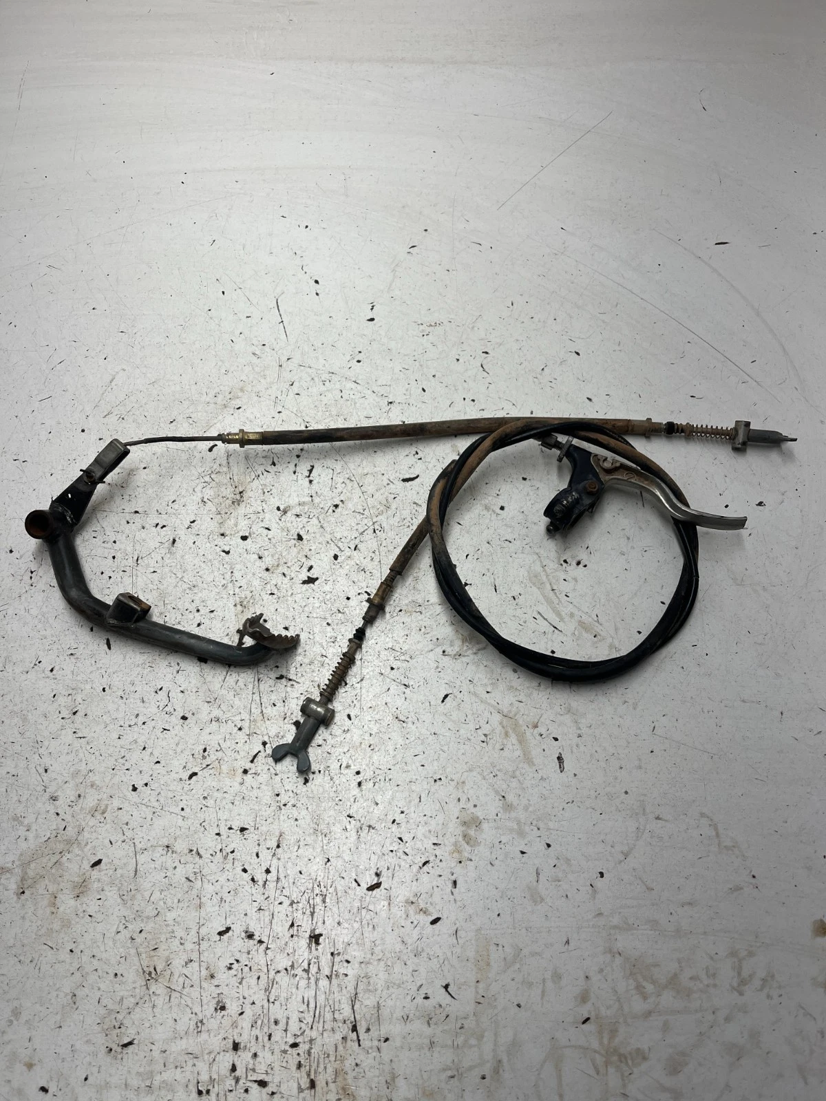 83 1983 Yamaha Tri Moto 225 Dx YTM225DX OEM Rear Back Brake Pedal Cable READ