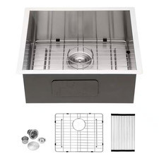 25 In. X 22 In. Single Bowl Undermount 18-Gauge Stainless Steel Drop in Kitchen
