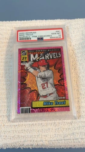 2022 Panini Donruss - Marvels Mike Trout #M-1 Pink Fireworks PSA 10  !!!
