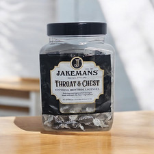 Jakemans 1 kg Throat & Chest, Soothing Menthol Sweets Jar Cough Lozenges bb 8/27
