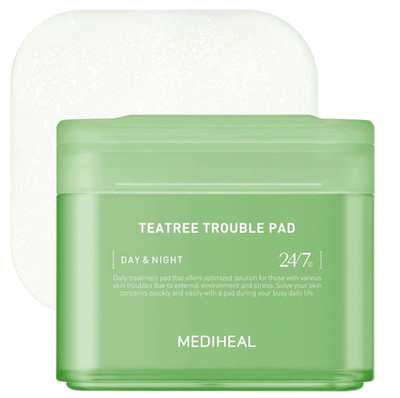 NEW MEDIHEAL TEATREE TROUBLE TONER PADS -100 PADS TEA TREE SKIN CARE